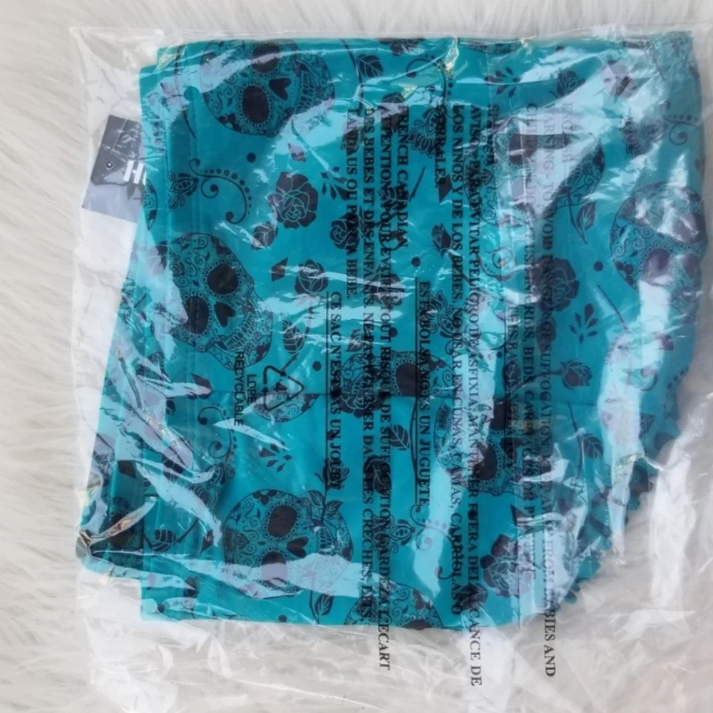 NWT Skull and Roses High Waist Bikini Bottom Size Medium